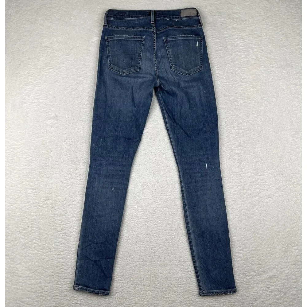 AGOLDE Jeans Womens 27 Blue Medium‎ Wash Sophie Skinny Stretch Distressed Denim
